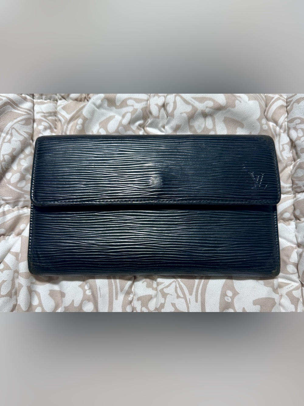 Louis Vuitton Black Epi Leather Long Wallet